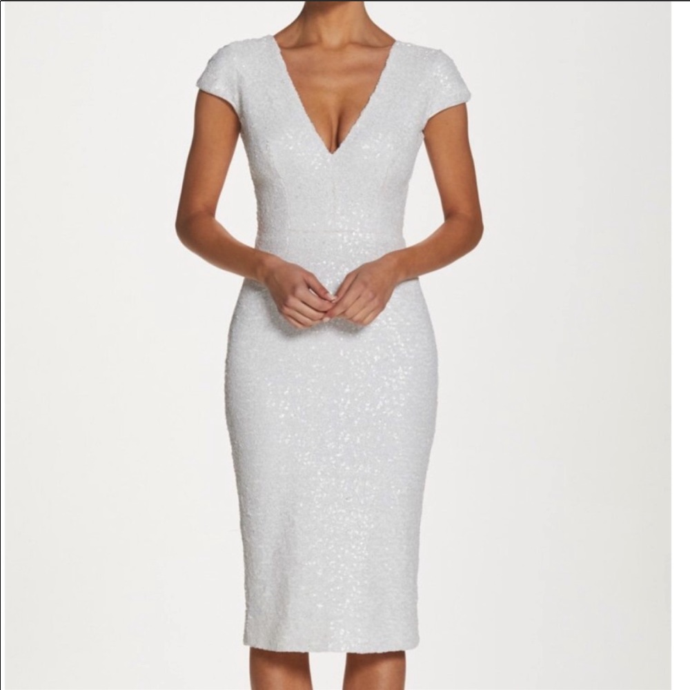 Dress the Population Allison White Sequin Dress
